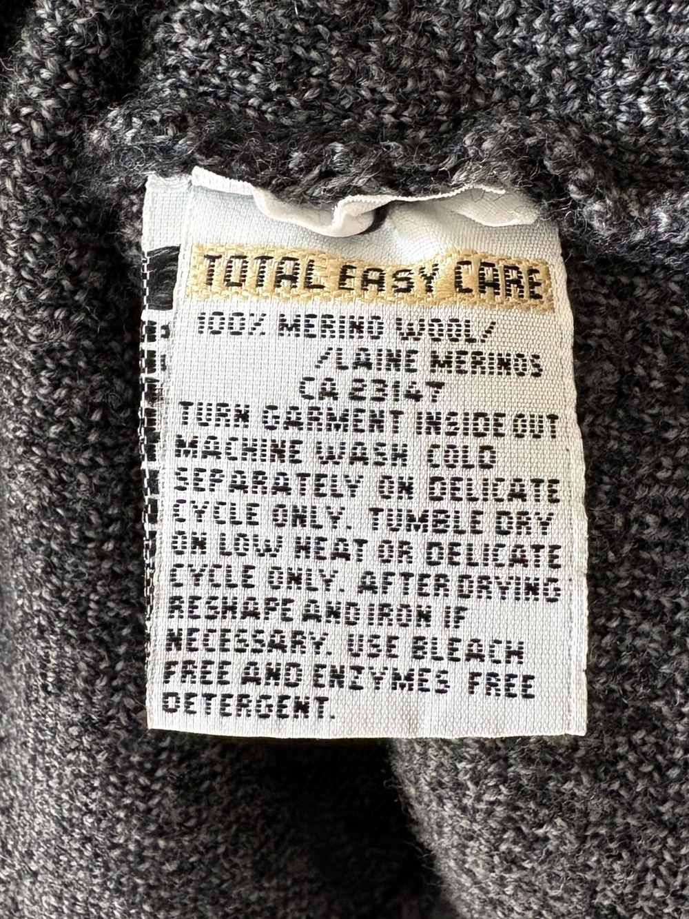 TALBOTS 100% Merino Wool Paisley Cardigan Sweater| Gray Black | Size L | Italy - Picture 5 of 6